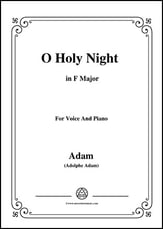 O Holy night in F Major Vocal Solo & Collections sheet music cover